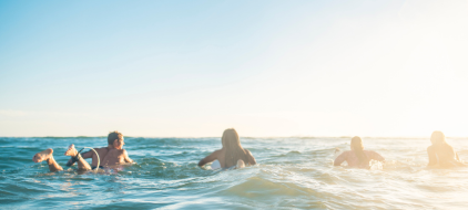 surfers in the ocean