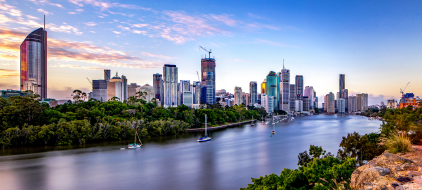 brisbane river and view of the city