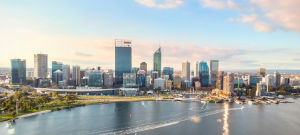 view of perth city and river